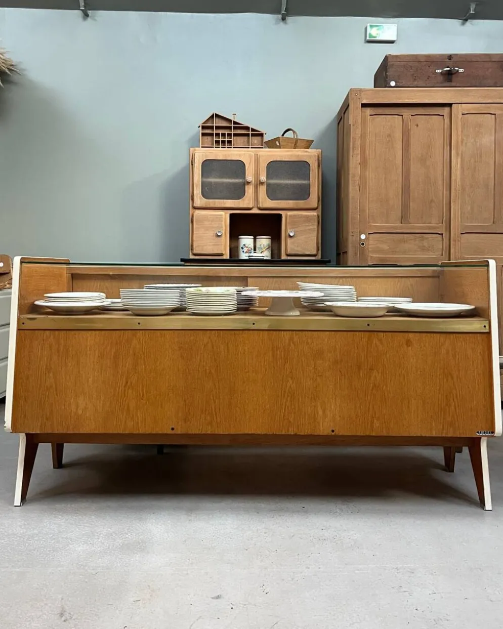 Comptoir, vitrine Siegel Paris, années 50, rénové