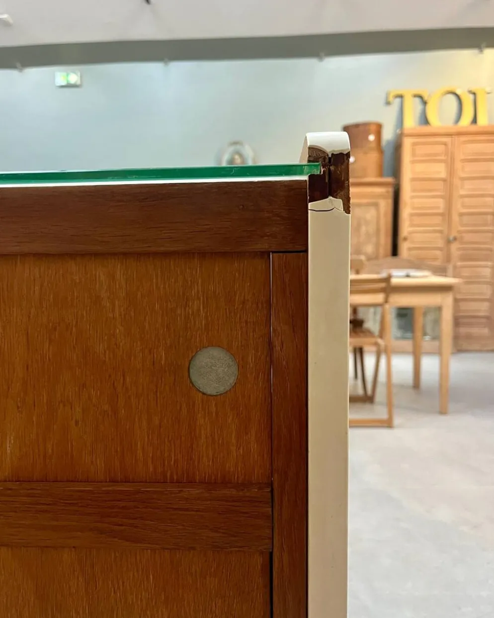 Comptoir, vitrine Siegel Paris, années 50, rénové