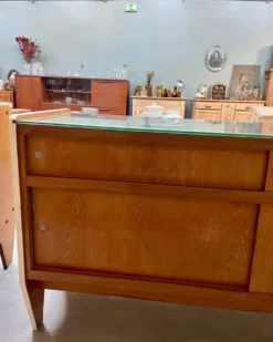 Comptoir, vitrine Siegel Paris, années 50, rénové