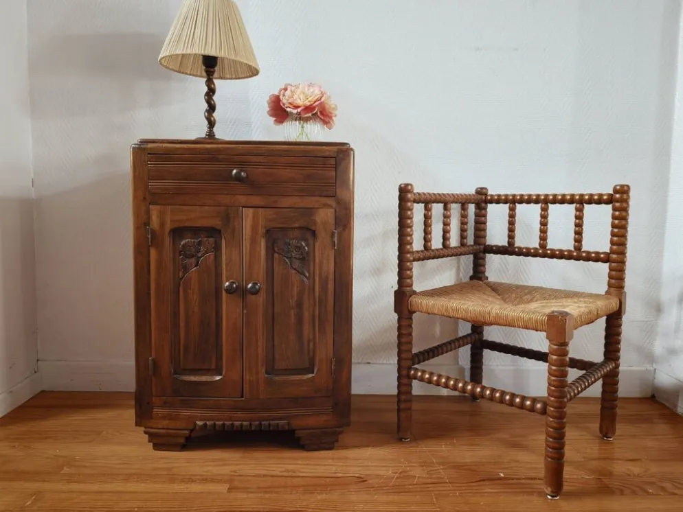 Confiturier en noyer – meuble de rangement ancien 1930-40