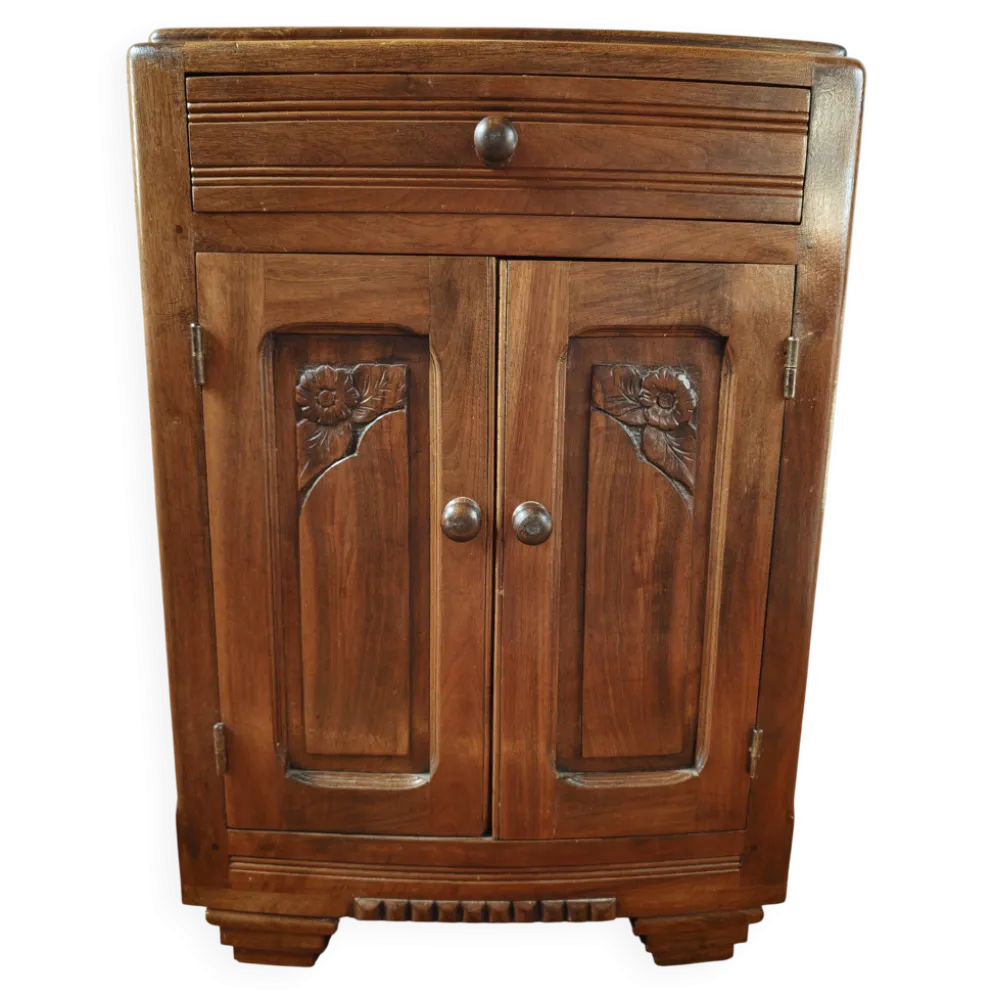 Confiturier en noyer – meuble de rangement ancien 1930-40