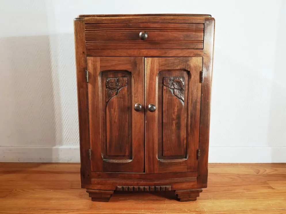 Confiturier en noyer – meuble de rangement ancien 1930-40