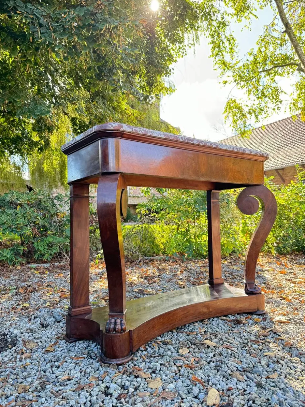 Console a crosses En Acajou De Style Empire XIX Eme Siècle