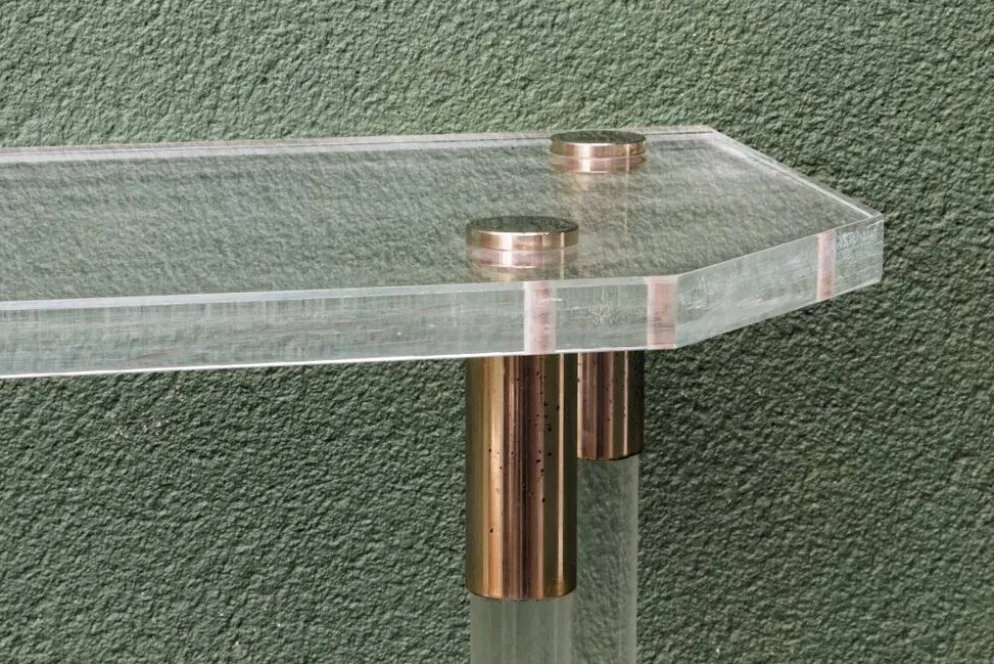 Console, altuglass, années 1970, dans le goût de Charles Hollis Jones