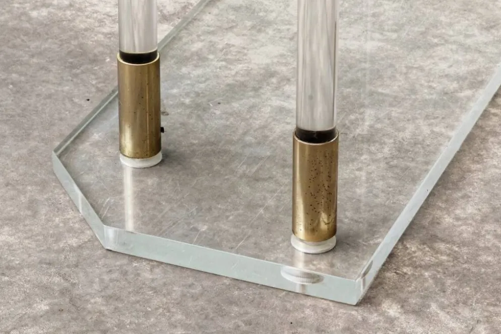 Console, altuglass, années 1970, dans le goût de Charles Hollis Jones