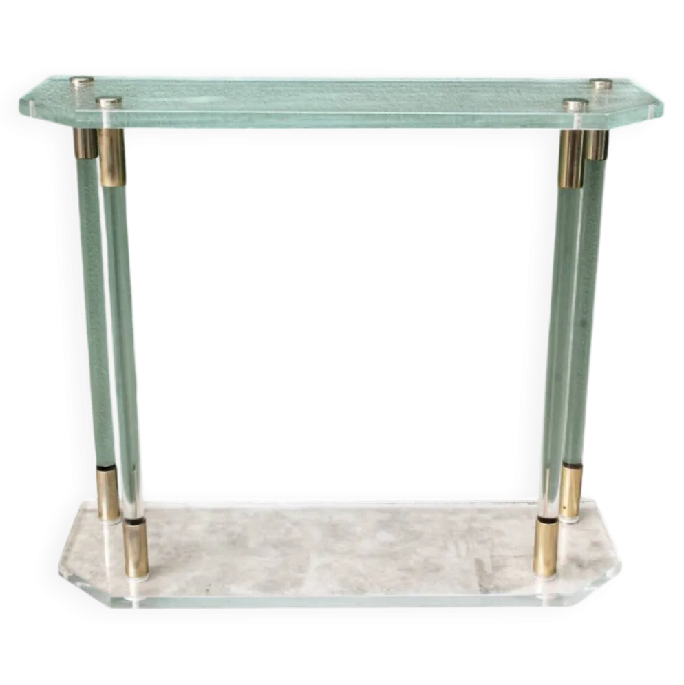 Console, altuglass, années 1970, dans le goût de Charles Hollis Jones