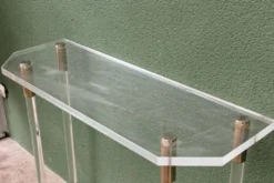 Console, altuglass, années 1970, dans le goût de Charles Hollis Jones