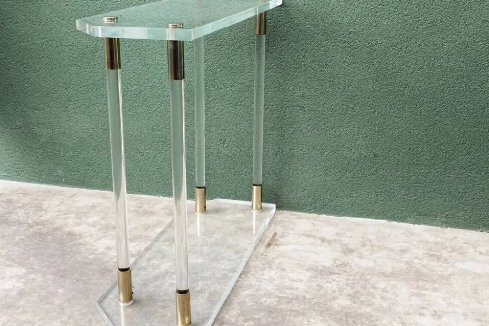 Console, altuglass, années 1970, dans le goût de Charles Hollis Jones