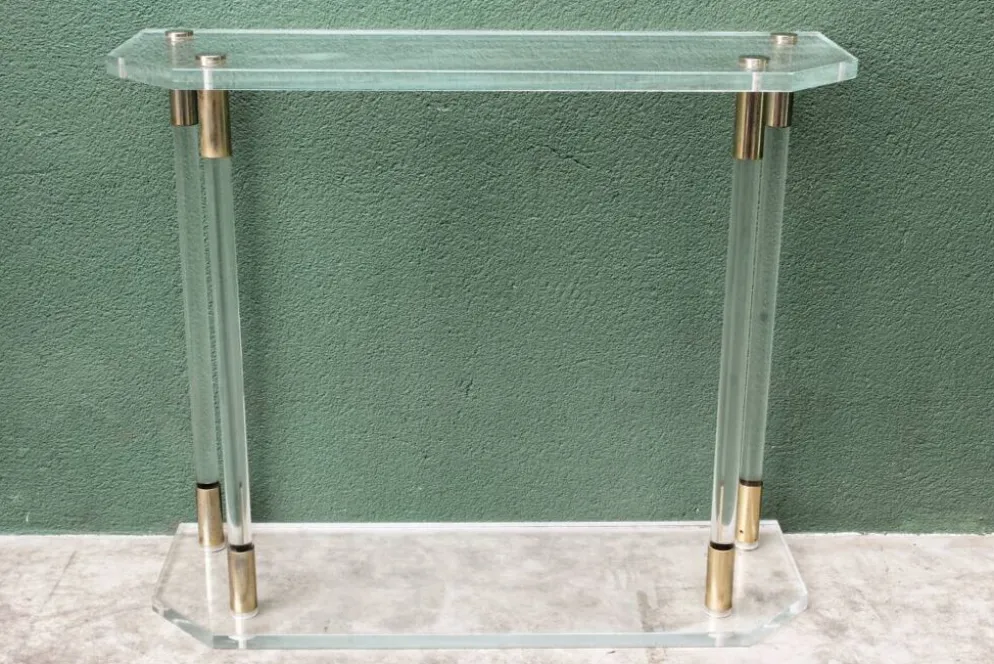 Console, altuglass, années 1970, dans le goût de Charles Hollis Jones
