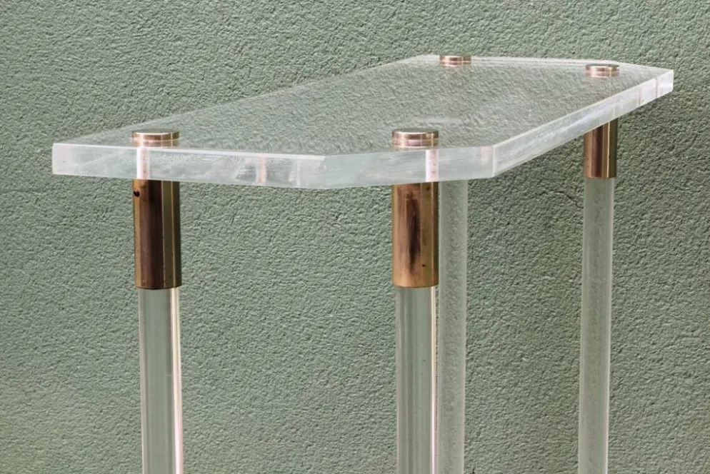 Console, altuglass, années 1970, dans le goût de Charles Hollis Jones