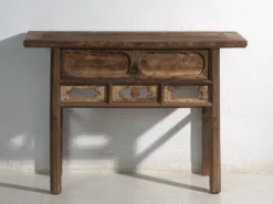 Console ancienne chinoise à entrelacs géométriques – Chine, vers 1900