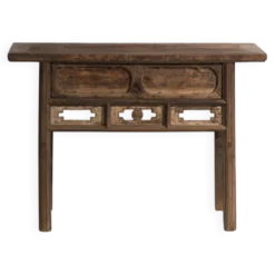 Console ancienne chinoise à entrelacs géométriques – Chine, vers 1900