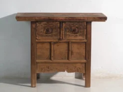 Console ancienne chinoise à tiroirs sculptés – Chine, vers 1900