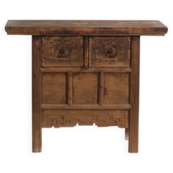 Console ancienne chinoise à tiroirs sculptés – Chine, vers 1900