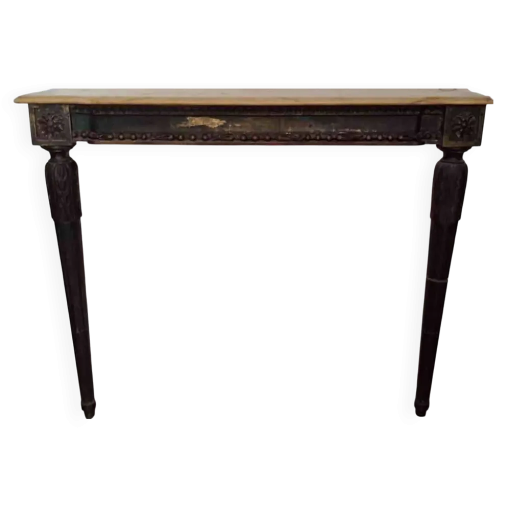 Console ancienne, fin 19ème, Napoléon III, en bois et marbre.