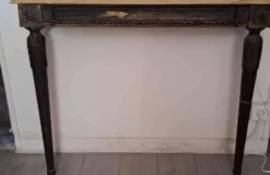 Console ancienne, fin 19ème, Napoléon III, en bois et marbre.