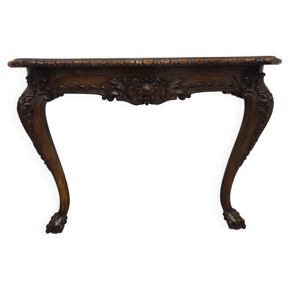 Console anglaise type Chippendale en acajou massif