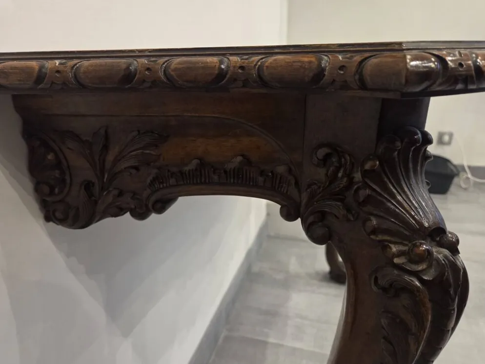 Console anglaise type Chippendale en acajou massif