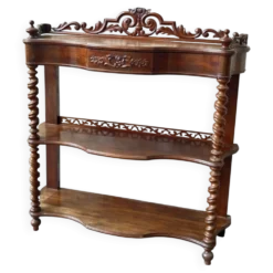 Console anglaise XIXe siècle – Acajou massif et placage – Sculptures f