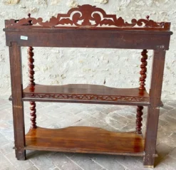 Console anglaise XIXe siècle – Acajou massif et placage – Sculptures f