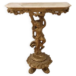 Console antique sculptée chérubin
