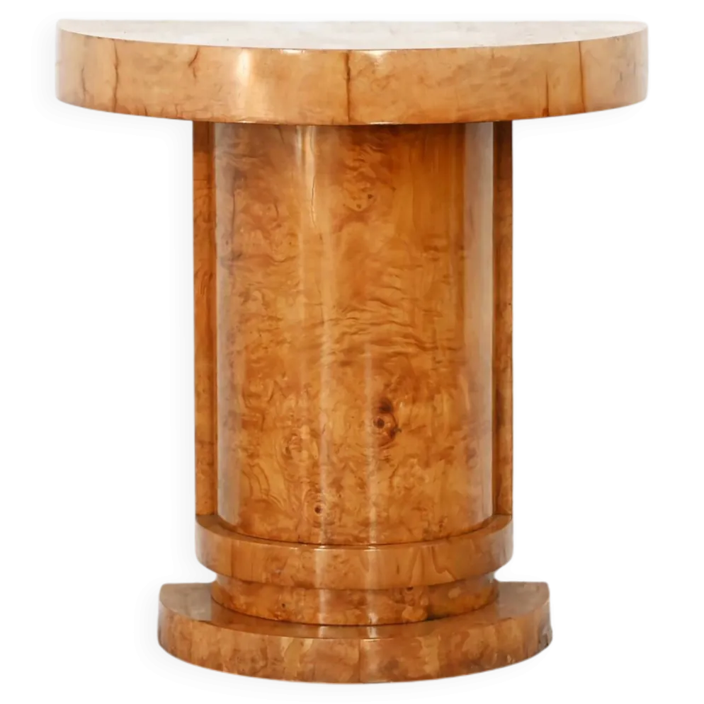 Console Art Déco en bois de bouleau, France, années 1930