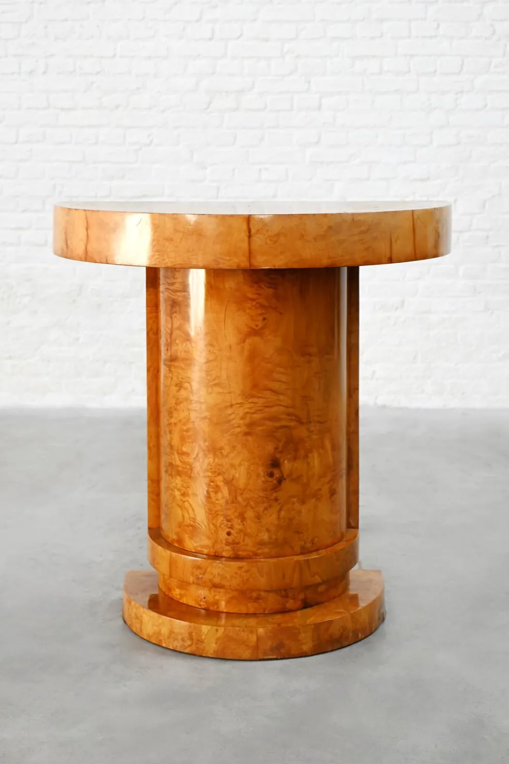 Console Art Déco en bois de bouleau, France, années 1930