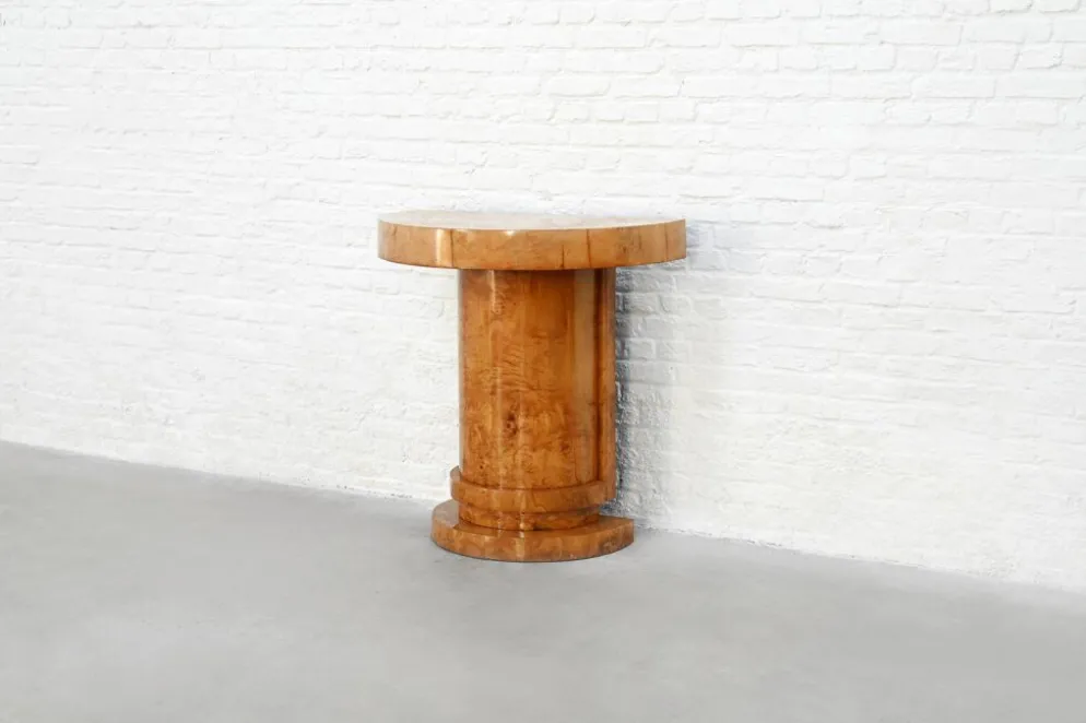 Console Art Déco en bois de bouleau, France, années 1930