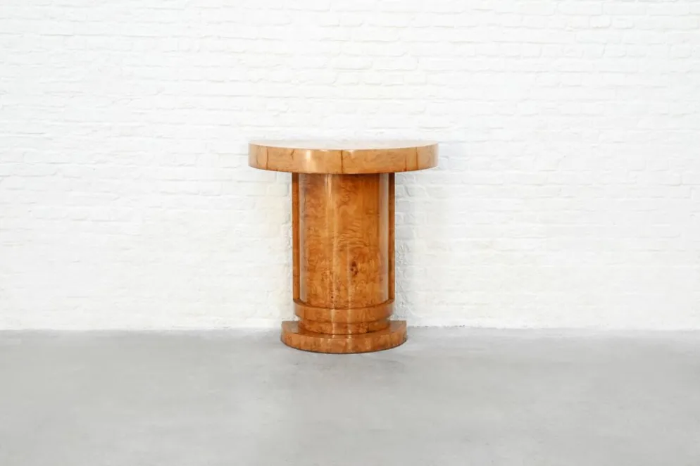 Console Art Déco en bois de bouleau, France, années 1930