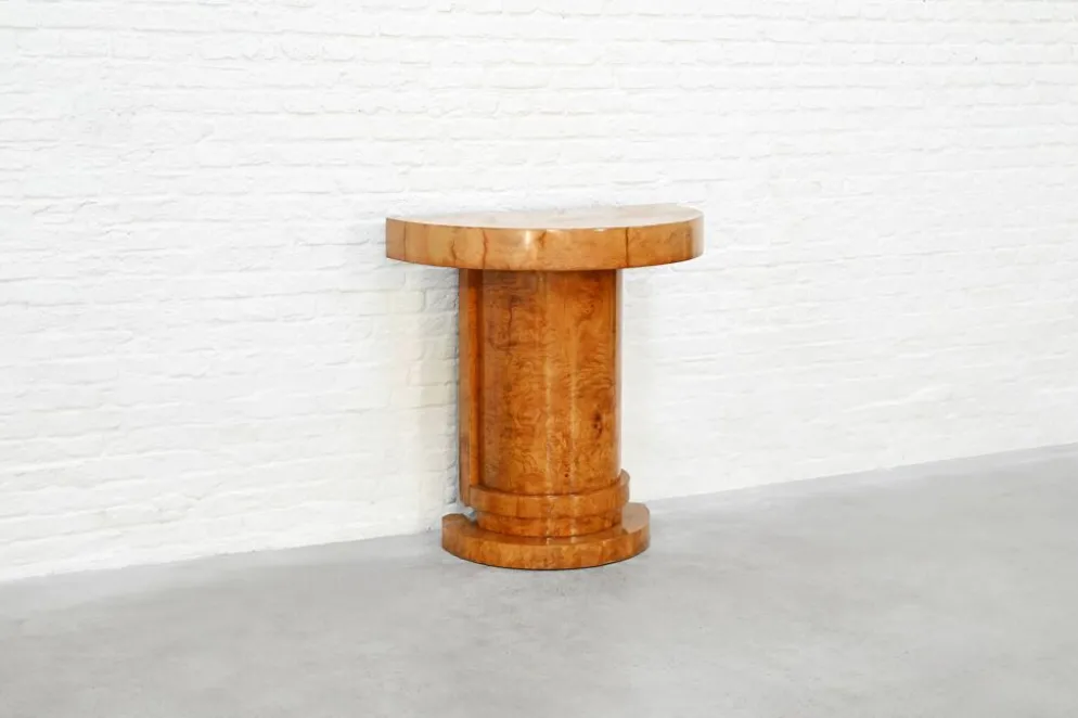 Console Art Déco en bois de bouleau, France, années 1930