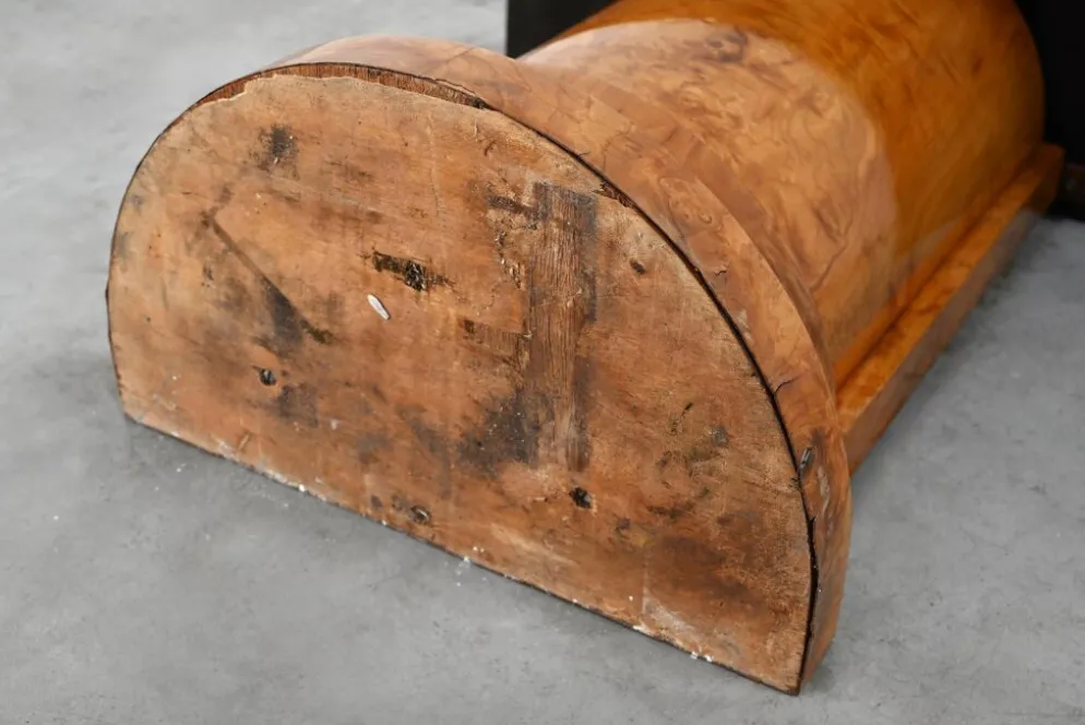 Console Art Déco en bois de bouleau, France, années 1930