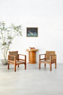 Console Art Déco en bois de bouleau, France, années 1930