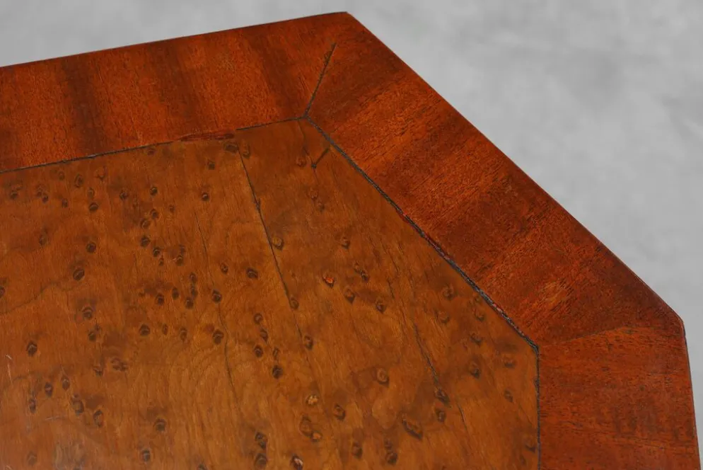 Console Art Déco en loupe de chêne et chêne français, 1925