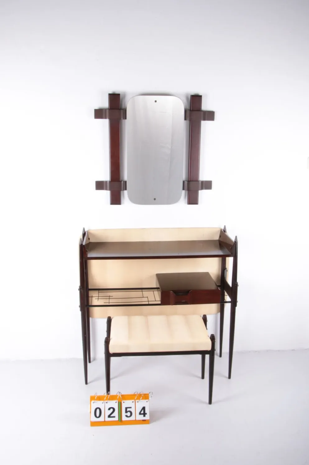 Console avec miroir et tabouret, Ico Parisi, 1950 Italie