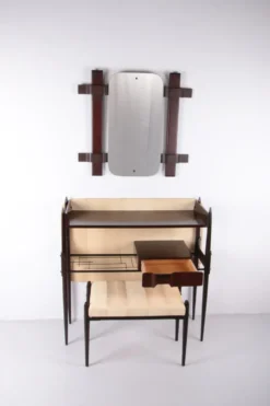 Console avec miroir et tabouret, Ico Parisi, 1950 Italie
