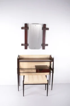 Console avec miroir et tabouret, Ico Parisi, 1950 Italie