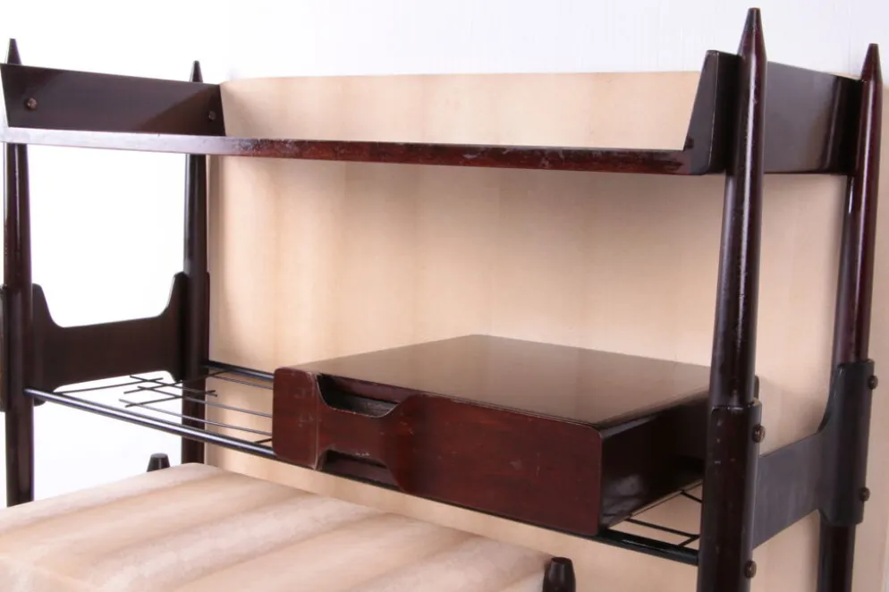 Console avec miroir et tabouret, Ico Parisi, 1950 Italie