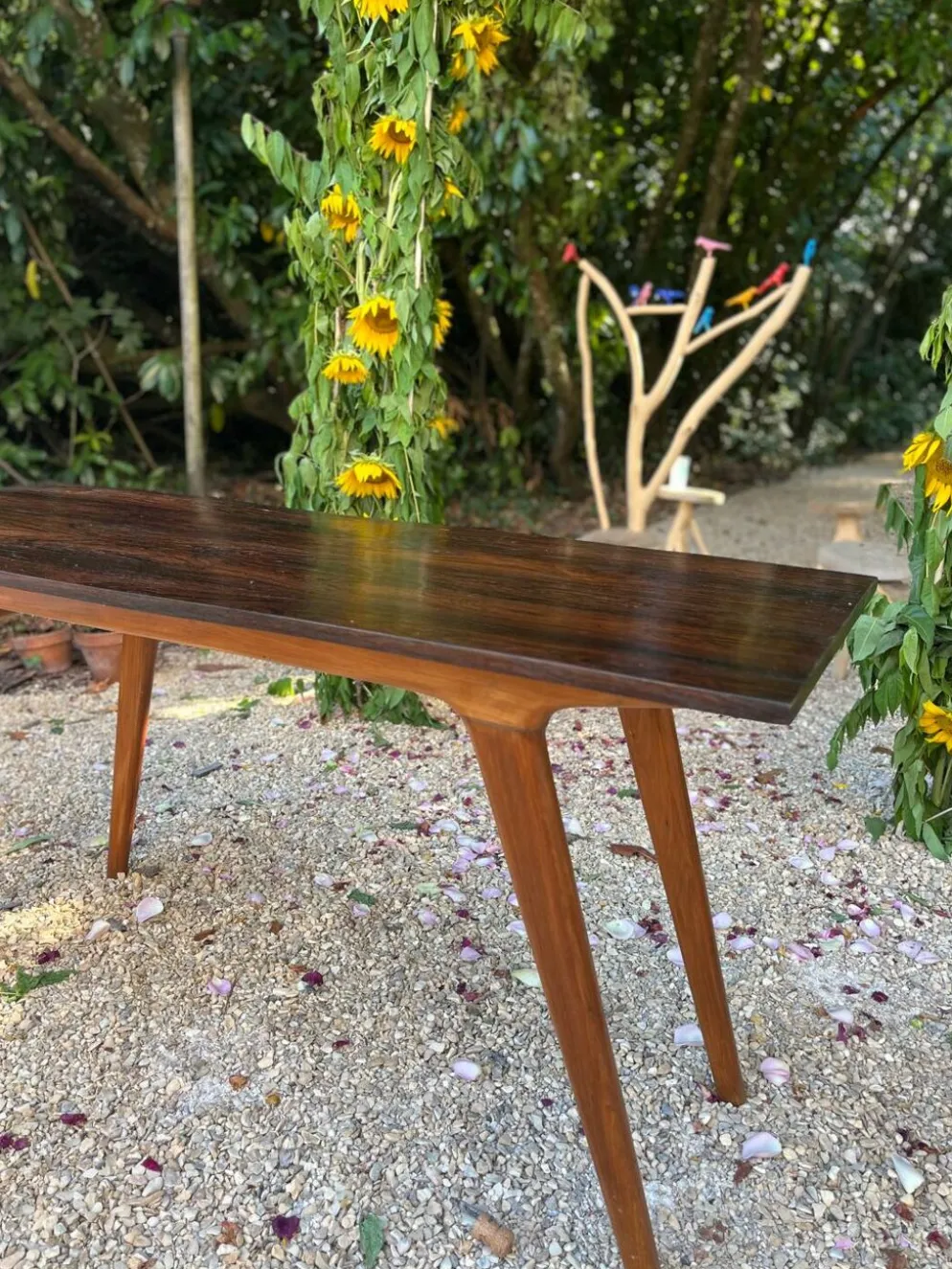 Console brésilienne en palissandre et caviuna, G Scapinelli