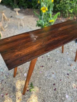 Console brésilienne en palissandre et caviuna, G Scapinelli