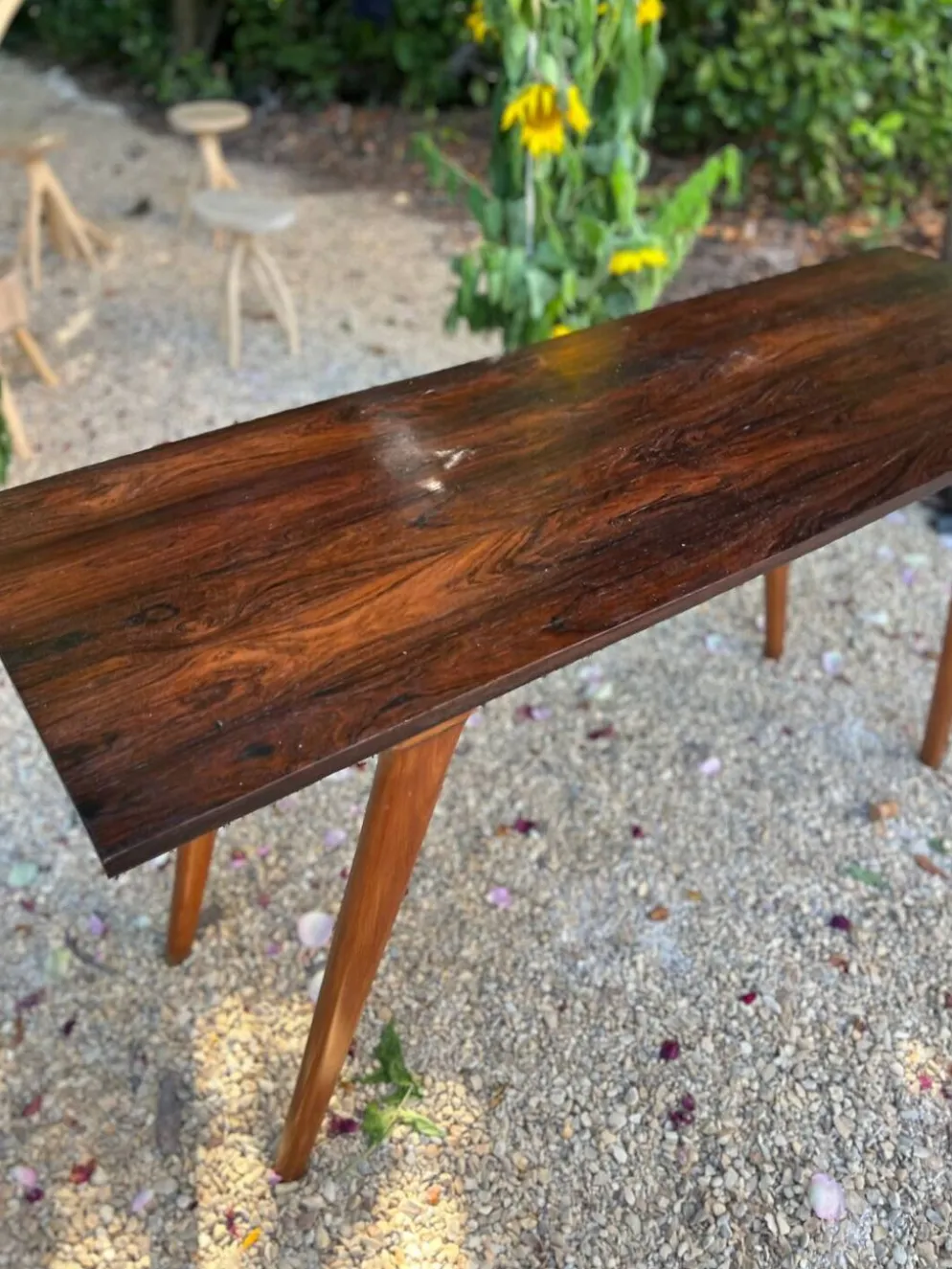 Console brésilienne en palissandre et caviuna, G Scapinelli