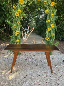 Console brésilienne en palissandre et caviuna, G Scapinelli