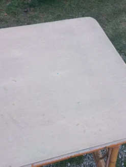 Console bureau en rotin des années 50