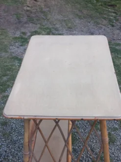 Console bureau en rotin des années 50