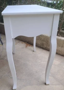 Console coiffeuse en bois peint blanc france 2000 / décoration vintage rétro chambre classique