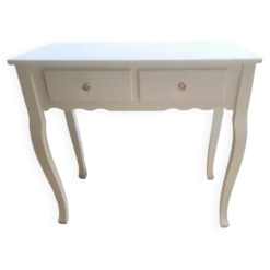 Console coiffeuse en bois peint blanc france 2000 / décoration vintage rétro chambre classique