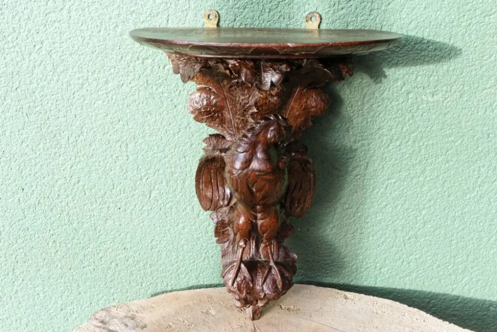Console d'applique sculptée, forêt noire, 19ème siècle