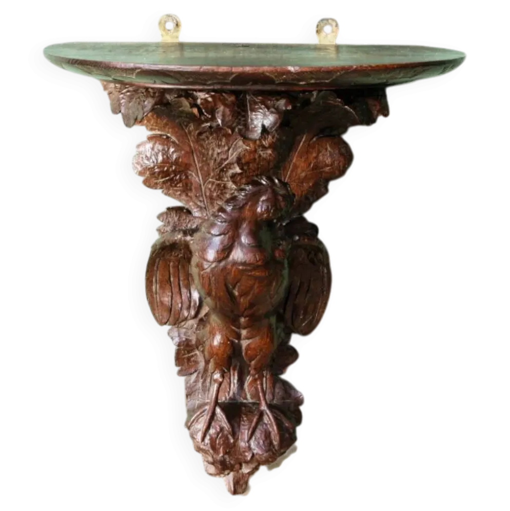 Console d'applique sculptée, forêt noire, 19ème siècle