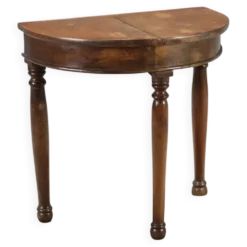 Console demi-lune en noyer - Italie XIXe siècle