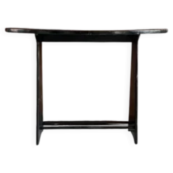 Console demi-lune vintage en bois laqué noir