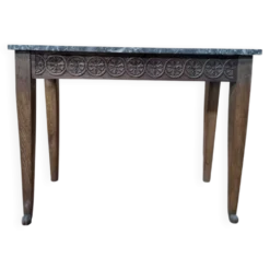 Console d'entrée Style Louis XVI – Chêne Sculpté & Plateau Marbre
